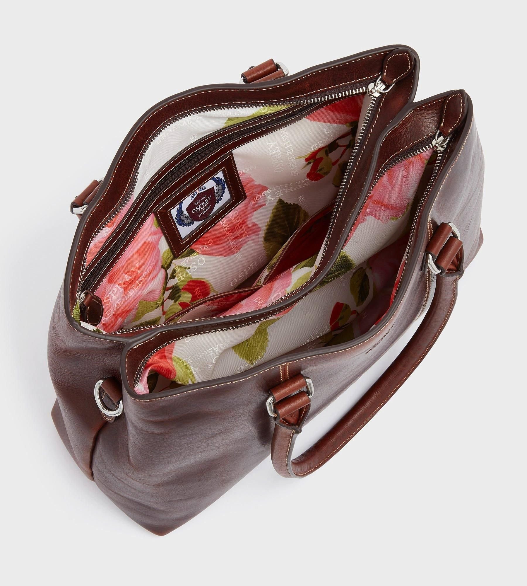 OSPREY LONDON OSPREY LONDON Women's The Madden Leather Shoulder Workbag in Brown - 4