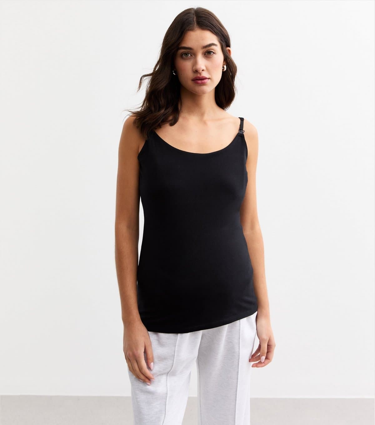 New Look Women's Black Scoop Neck Jersey Nursing Vest New Look