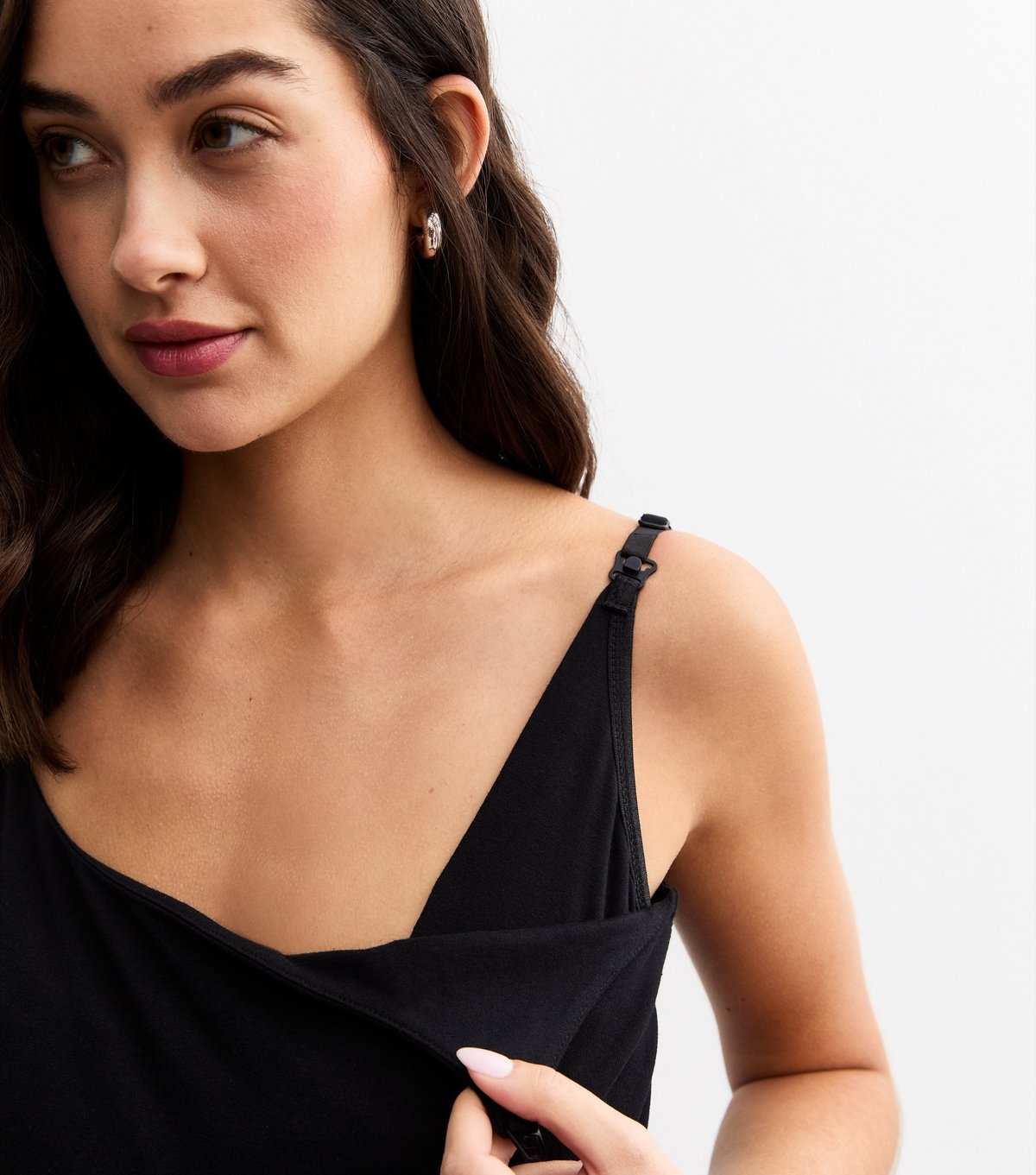 New Look Women's Black Scoop Neck Jersey Nursing Vest New Look - 2