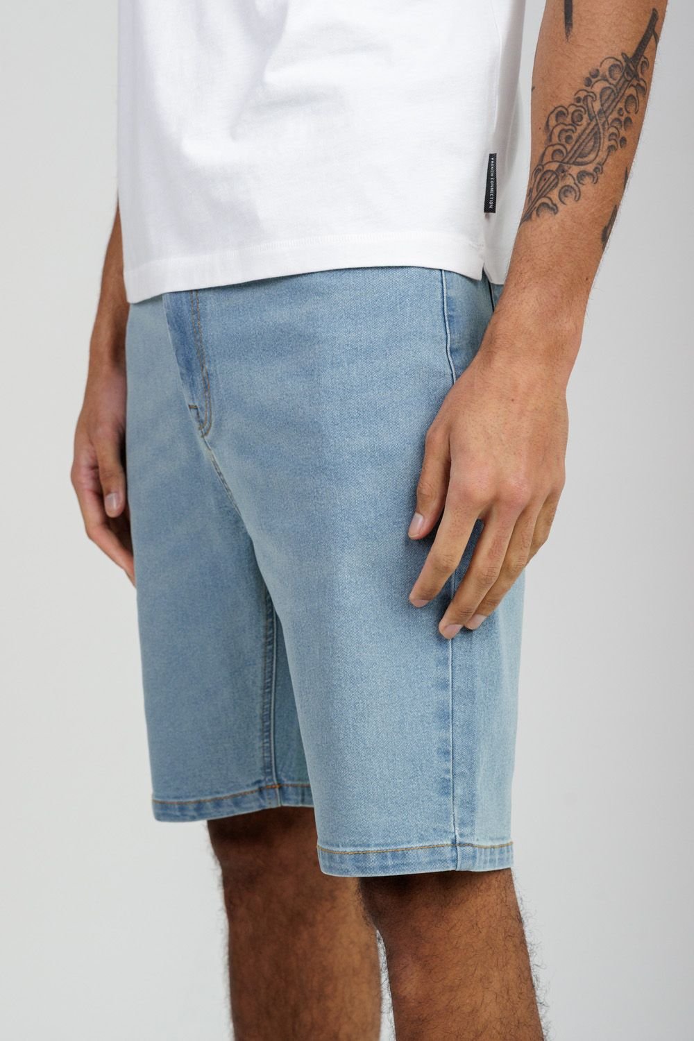 Tokyo Laundry Tokyo Laundry Men's Cotton Blend Regular-Fit Denim Shorts in Light Blue - 4