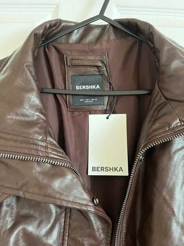 Bershka Bershka  Brown Faux Leather Jacket