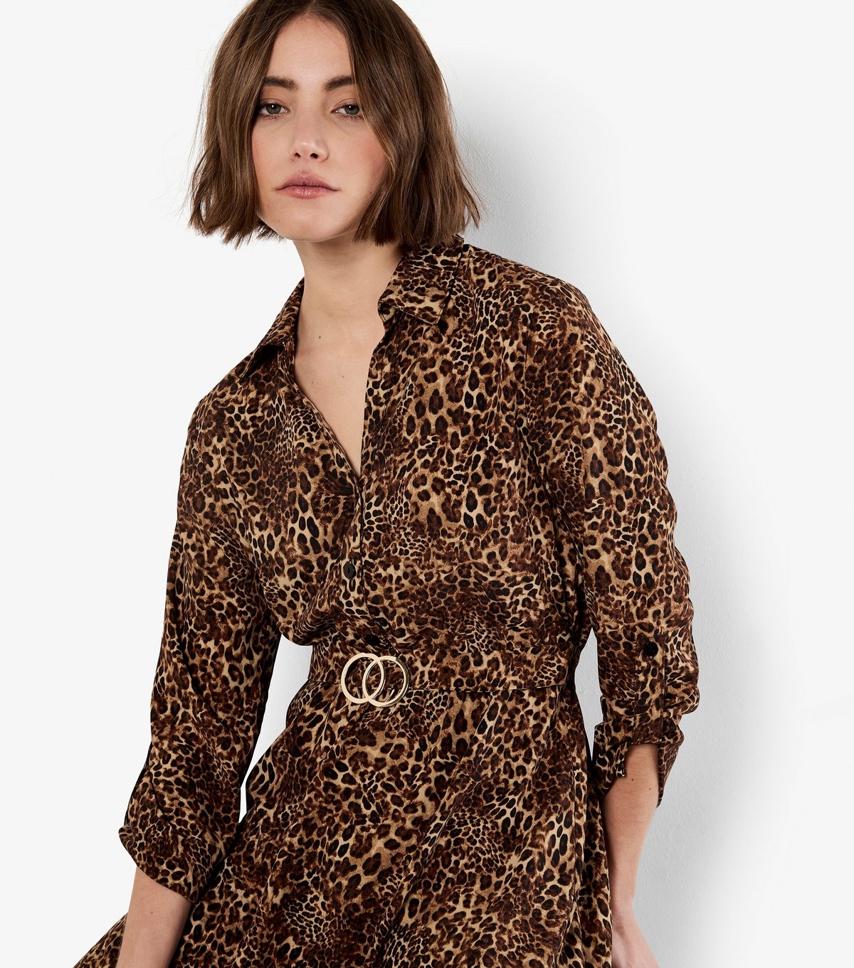 Apricot Women's Brown Leopard Print Belted Dress Apricot New Look - 4