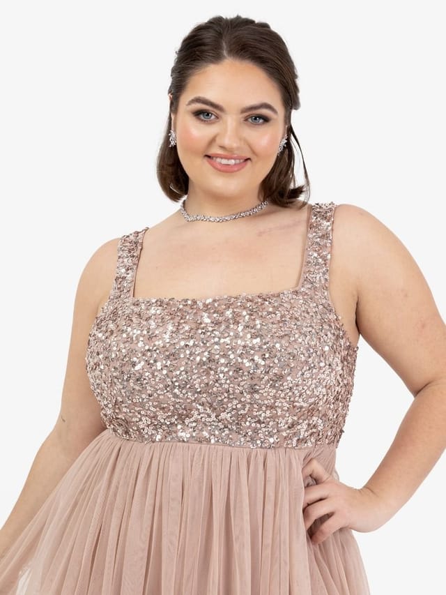 Maya Deluxe Maya Deluxe Women's Embellished Strappy Maxi Dress in Taupe - 2