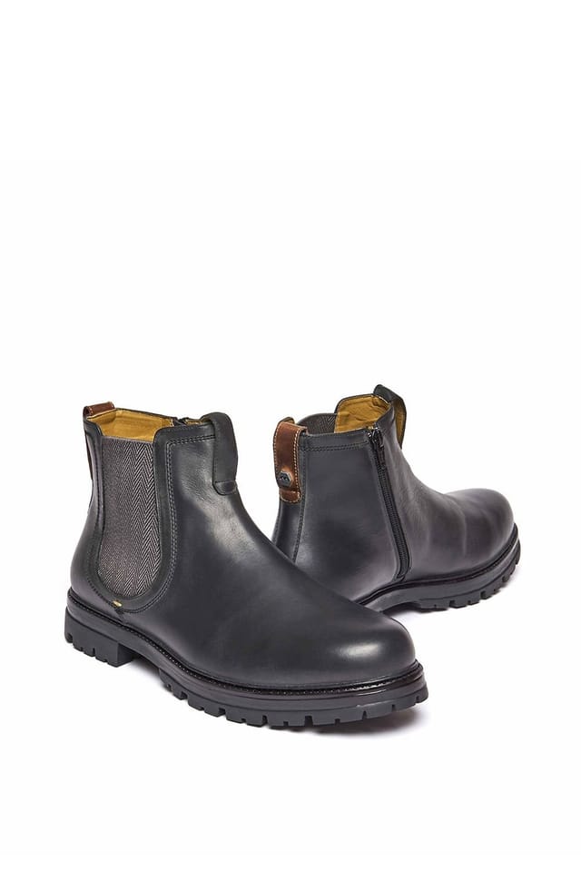 Moshulu Moshulu Men's 'Maxwell' Leather Chelsea Boots in Black - 2