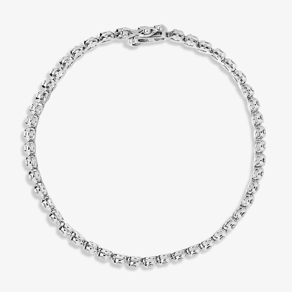 T.H.Baker T.H.Baker Women's 18ct White Gold 3.00ct Diamond Tennis Bracelet TH0133092 in Silver - 2