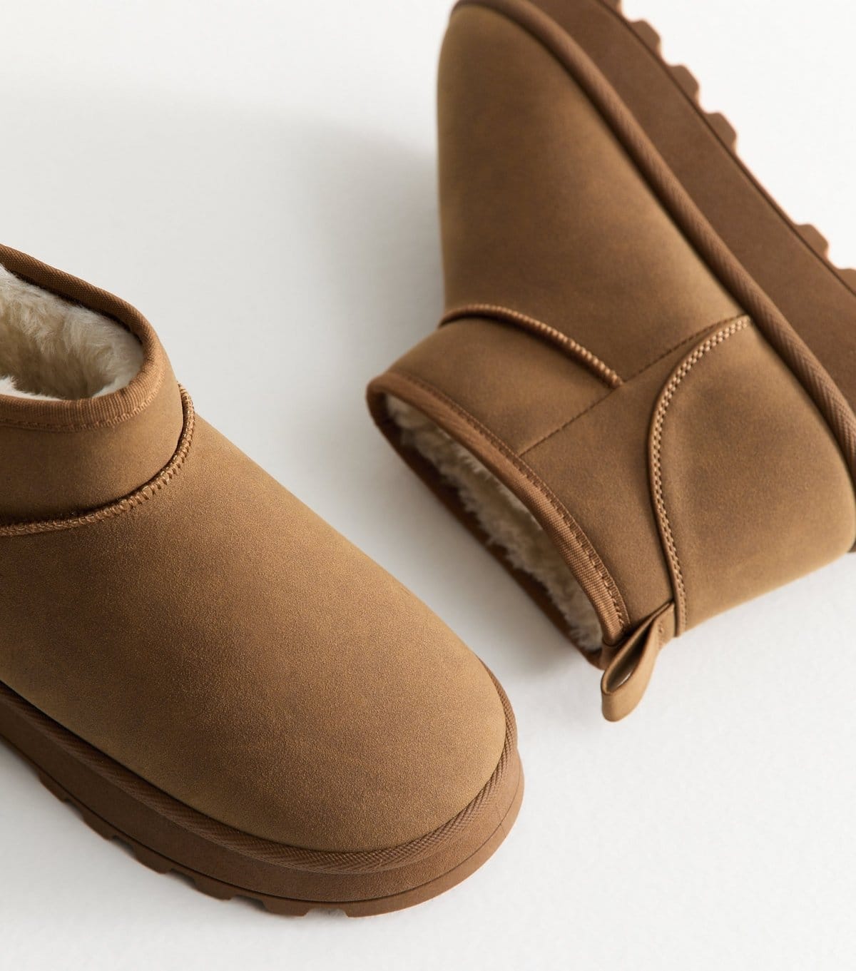 New Look Women's Tan Faux Suede Lined Ankle Boots Vegan New Look - 4