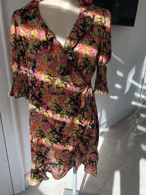 Topshop Pink and green multicoloured dress