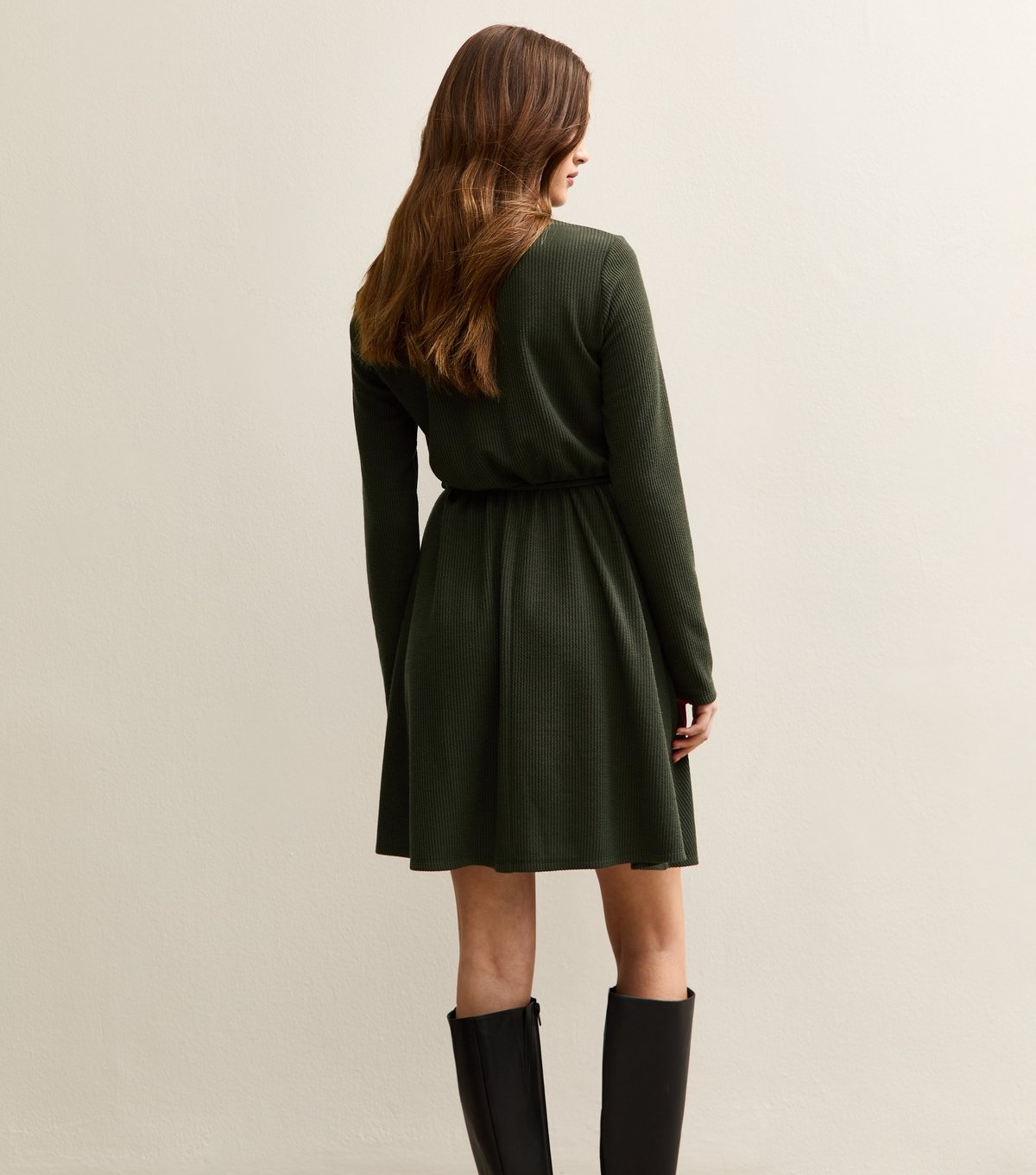 New Look Women's Khaki Button Through Collared Mini Dress New Look - 4