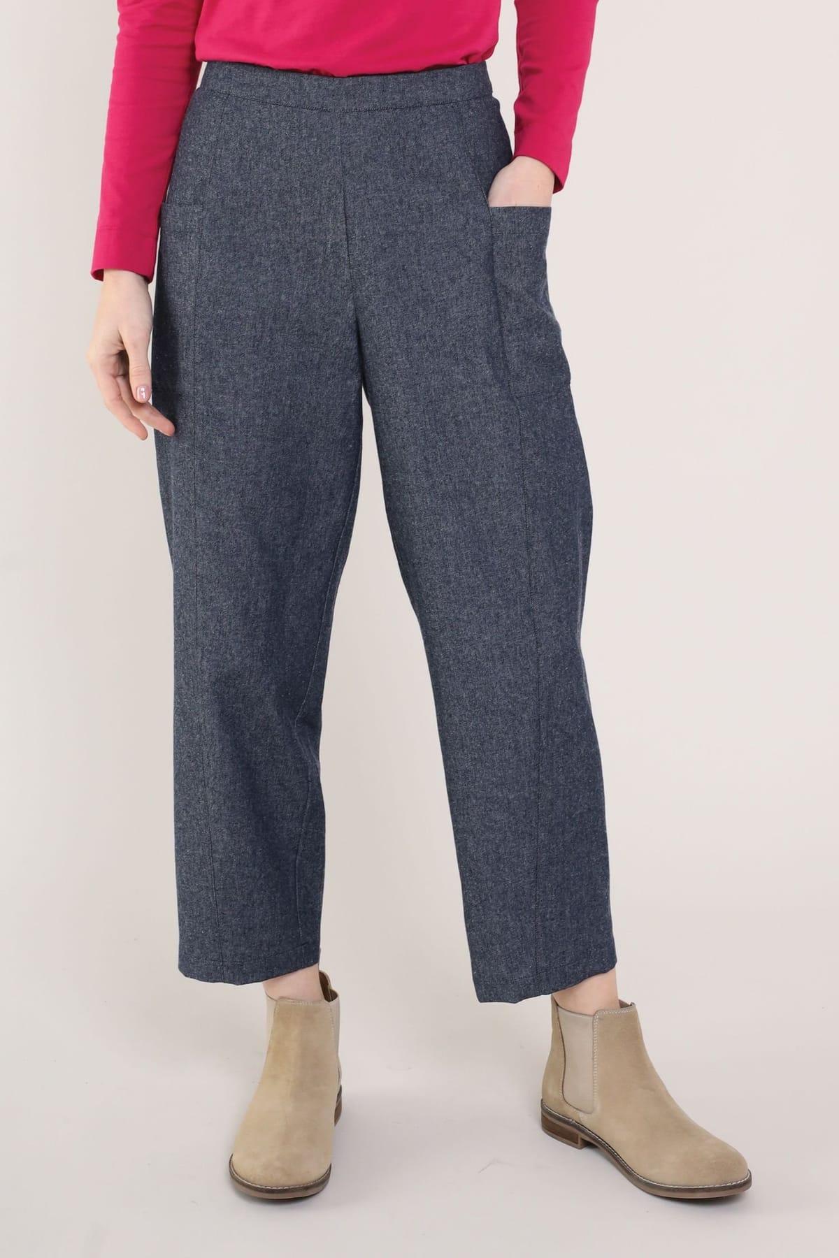 Nomads Clothing Nomads Clothing Women's Cotton Pocket Bubble Trousers in Blue - 1