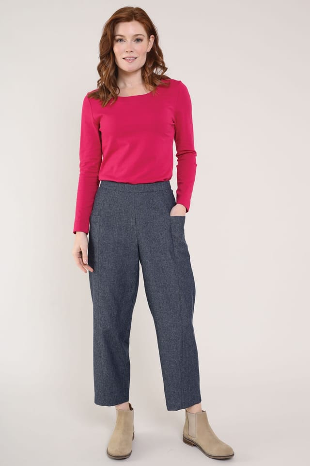 Nomads Clothing Nomads Clothing Women's Cotton Pocket Bubble Trousers in Blue - 2