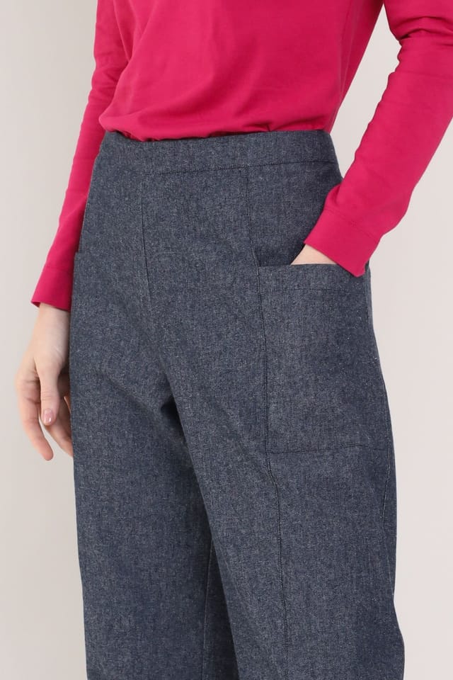 Nomads Clothing Nomads Clothing Women's Cotton Pocket Bubble Trousers in Blue - 3