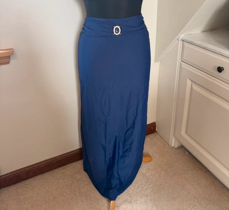 Moda Minx Moda Minx Navy Blue Amour Bikini Long Maxi Skirt Size M/L 12-14