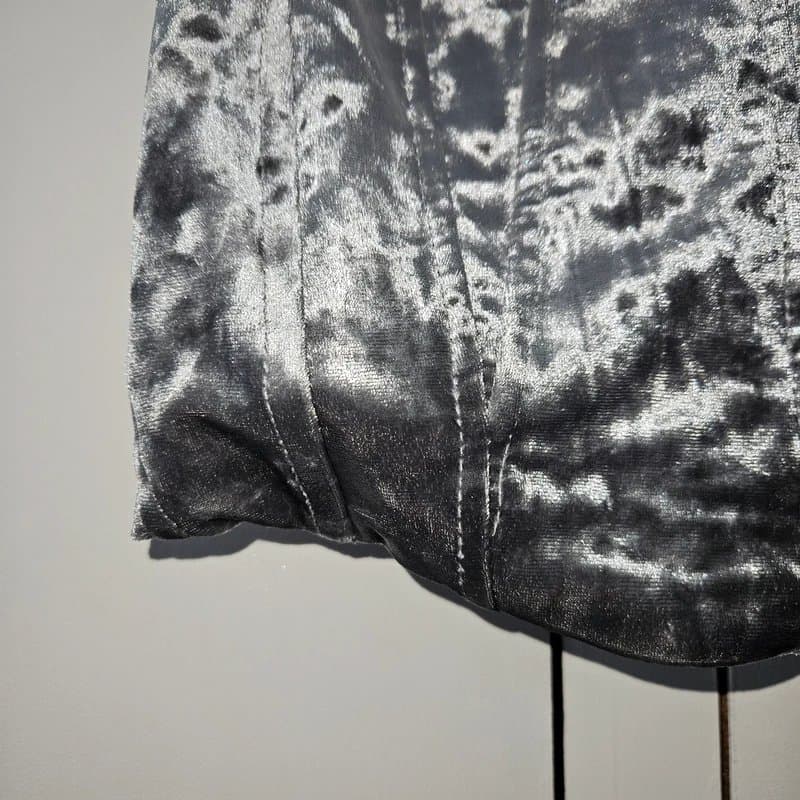 Bershka Crushed Velvet Bandeau Cropped Faux Boned Corset Style Top