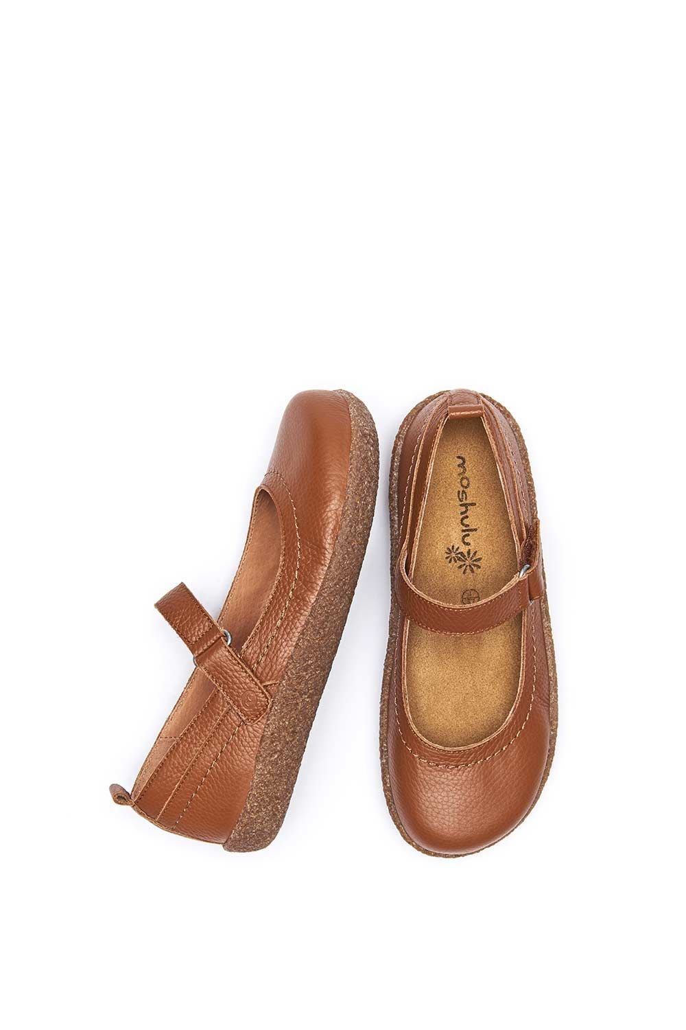 Moshulu Moshulu Women's 'Peppercombe' Leather Mary Jane Clog Shoes in Tan - 2