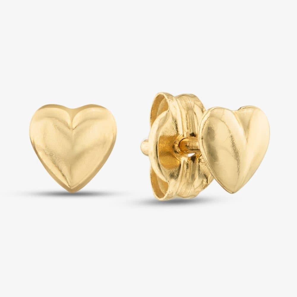 T.H.Baker T.H.Baker Women's 9ct Yellow Gold Heart Stud Earrings 1.59.0863