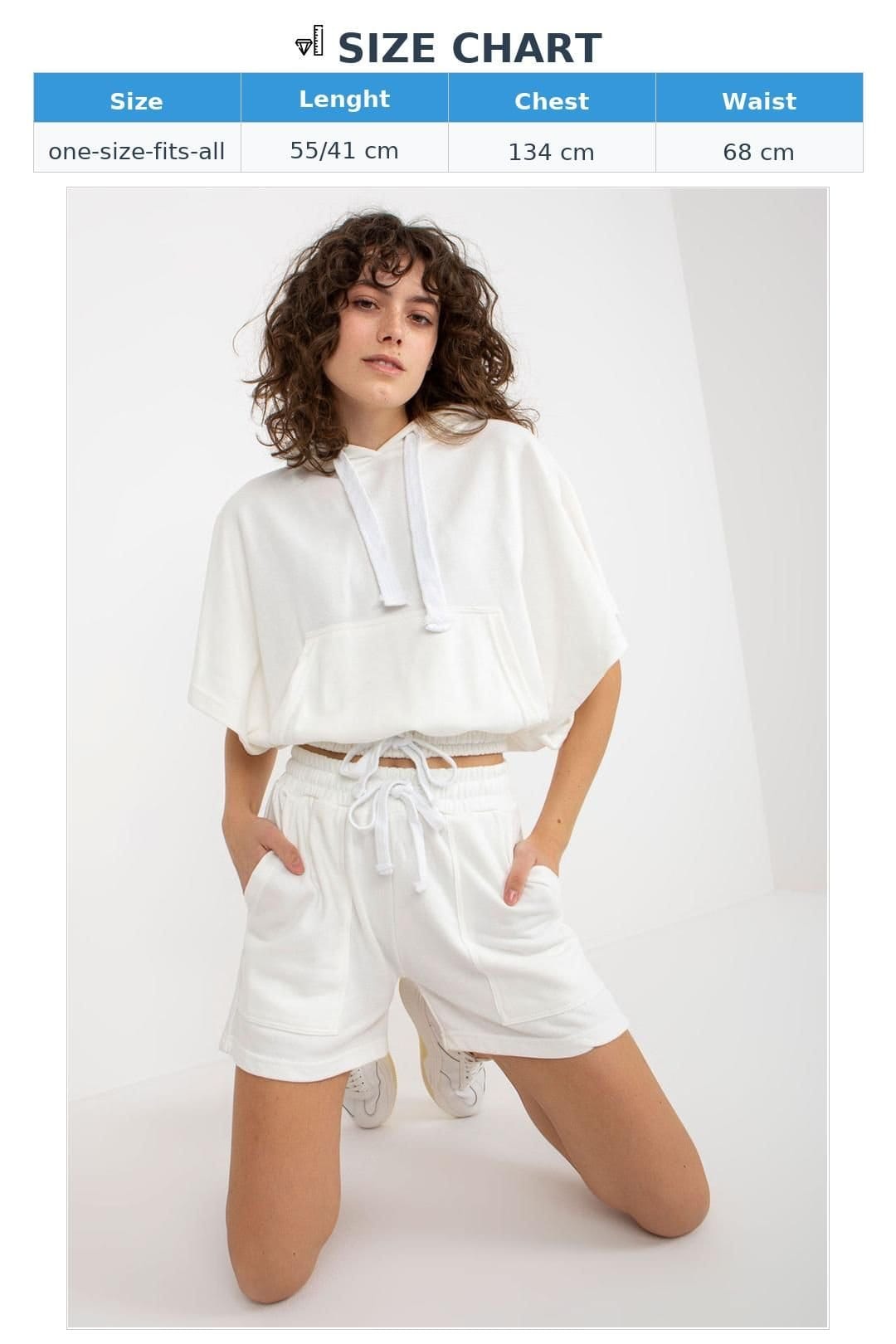 Love Lace Love Lace Women's Hooded Blouse & Shorts Tracksuit Set Style 177025 in White - 4