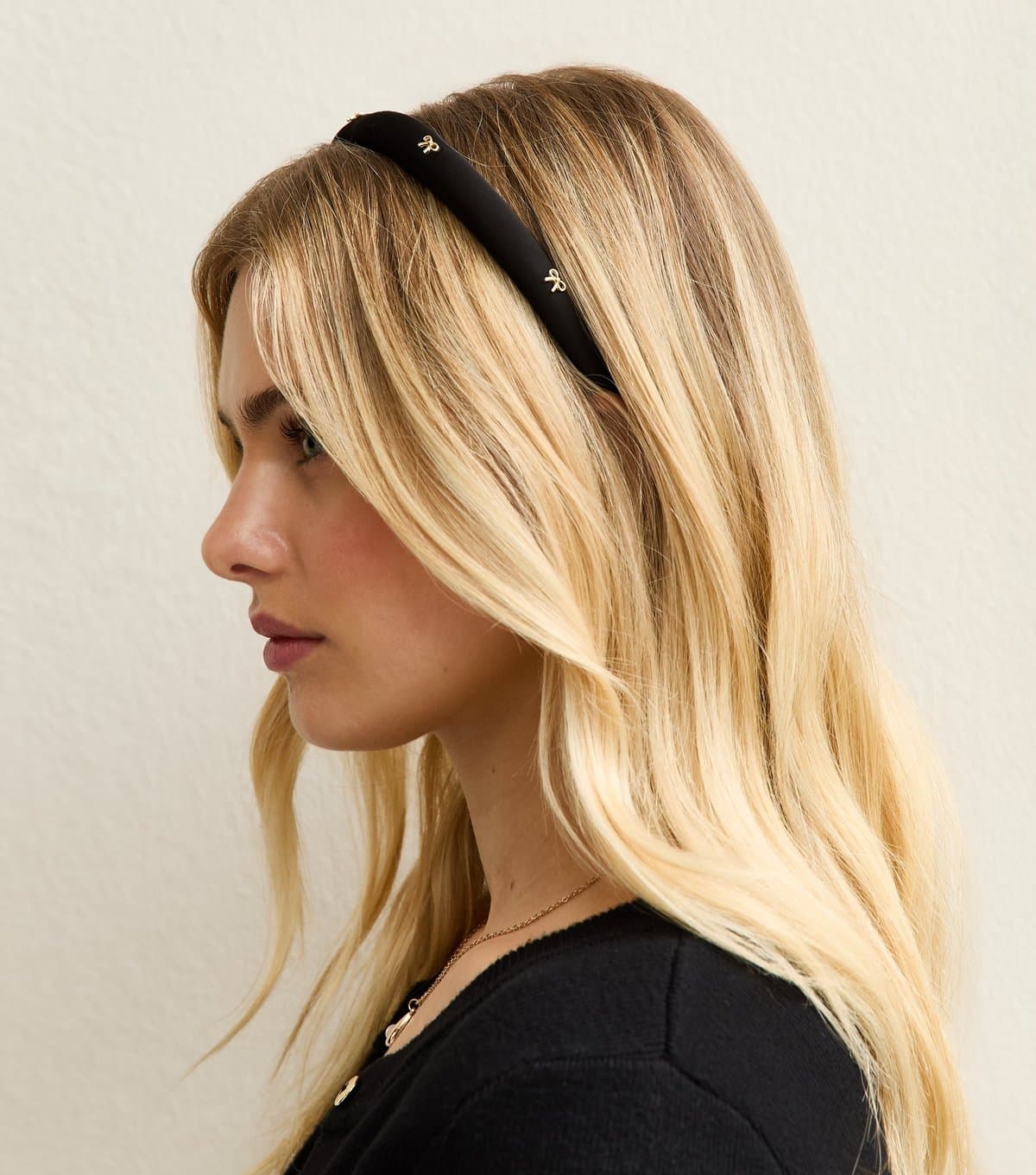New Look New Look Black Grosgrain Bow Embellished Headband