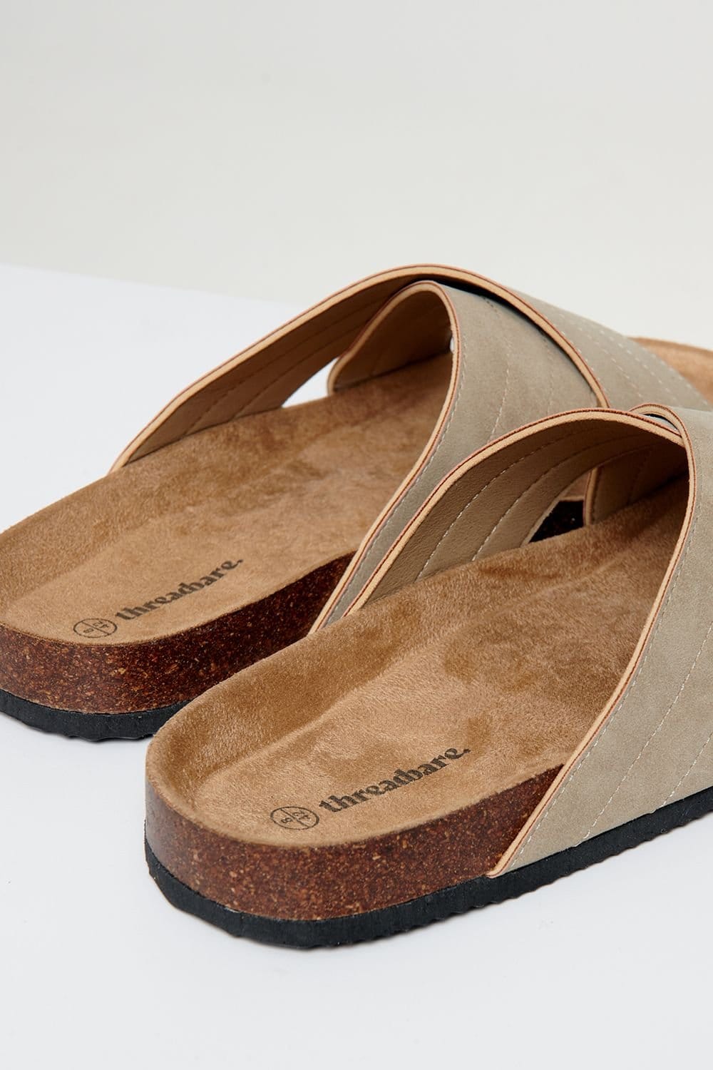 Threadbare threadbare Men's Faux Suede Cross Strap Sandals in Beige - 4