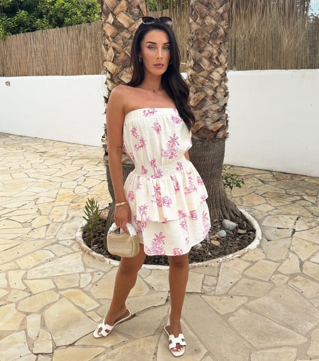 AX Paris Women's Pink Beach Print Strapless Mini Dress AX Paris New Look - 2