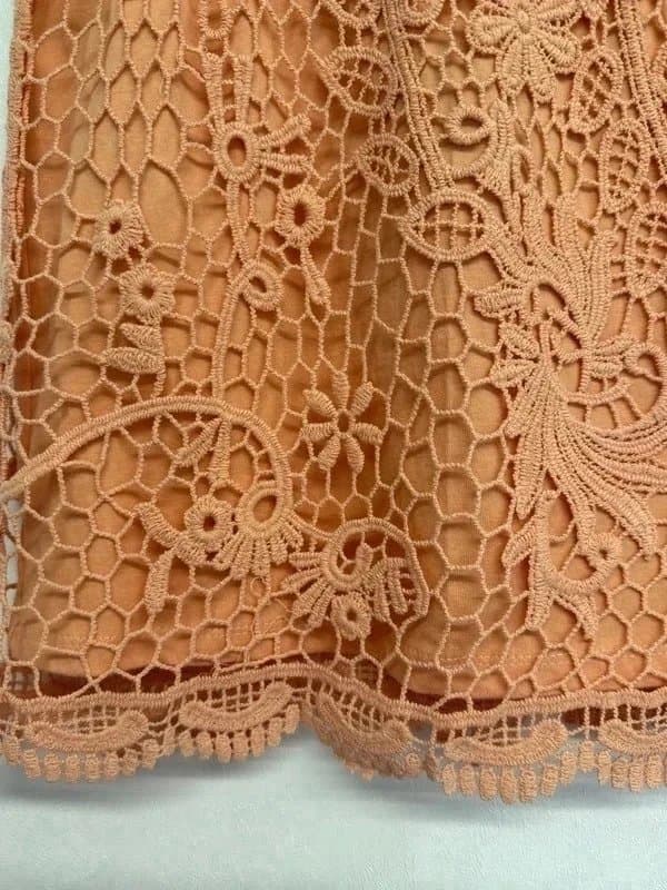 Topshop Topshop coral peach lace stretchy mini skirt uk10 summer sun holiday