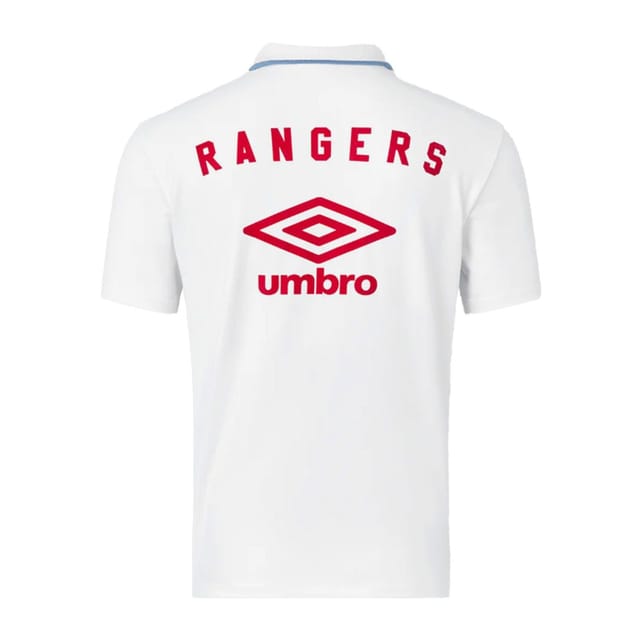 Umbro Umbro Men's Rangers FC Short-Sleeved Travel Polo Shirt in White - 2