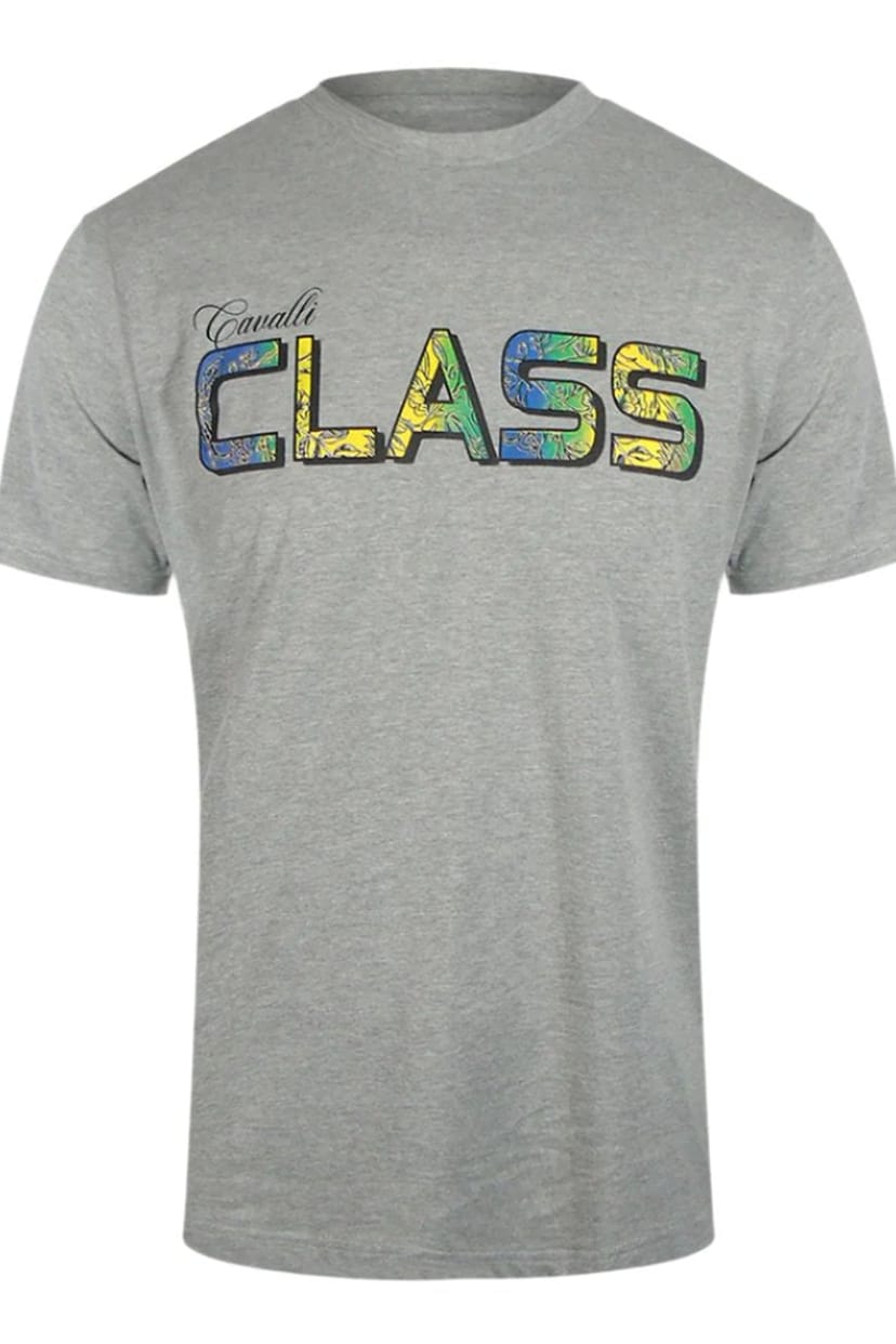 Cavalli Class Cavalli Class Men's Short Sleeve T-shirt in Grey - 1
