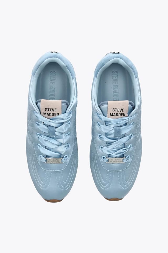 Steve Madden STEVE MADDEN Women's 'Abbi Blue Satin' Satin Trainers - 2