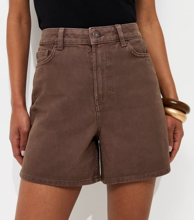 New Look Women's Dark Brown Denim Shorts New Look - 2