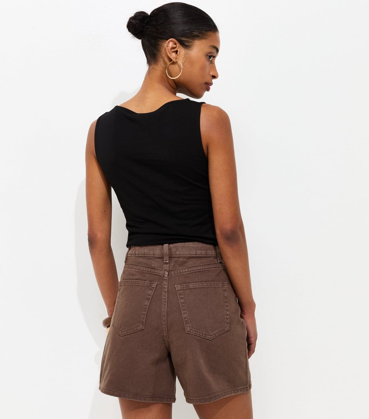 New Look Women's Dark Brown Denim Shorts New Look - 4