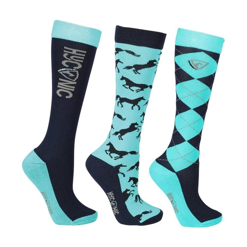 HYCONIC HYCONIC Men's Patterned Socks (Pack of 3) in Mid Navy - 1