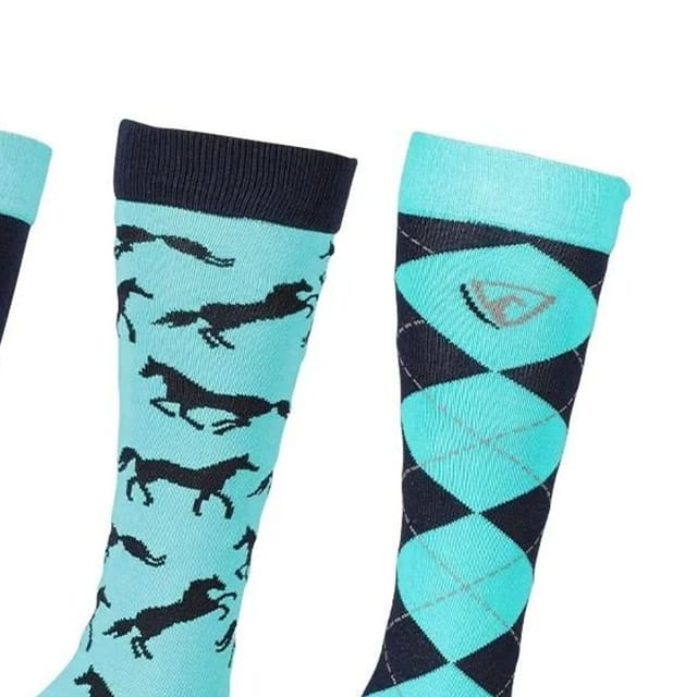 HYCONIC HYCONIC Men's Patterned Socks (Pack of 3) in Mid Navy - 2