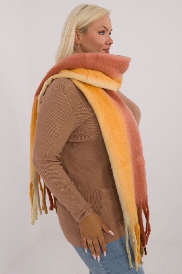 Love Lace Love Lace Women's Colorful Tassel Scarf Polyester Lightweight Warm Winter in Orange - 2