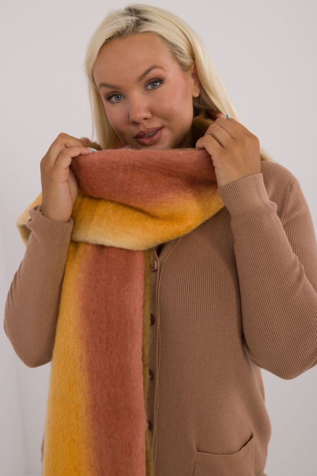 Love Lace Love Lace Women's Colorful Tassel Scarf Polyester Lightweight Warm Winter in Orange - 4