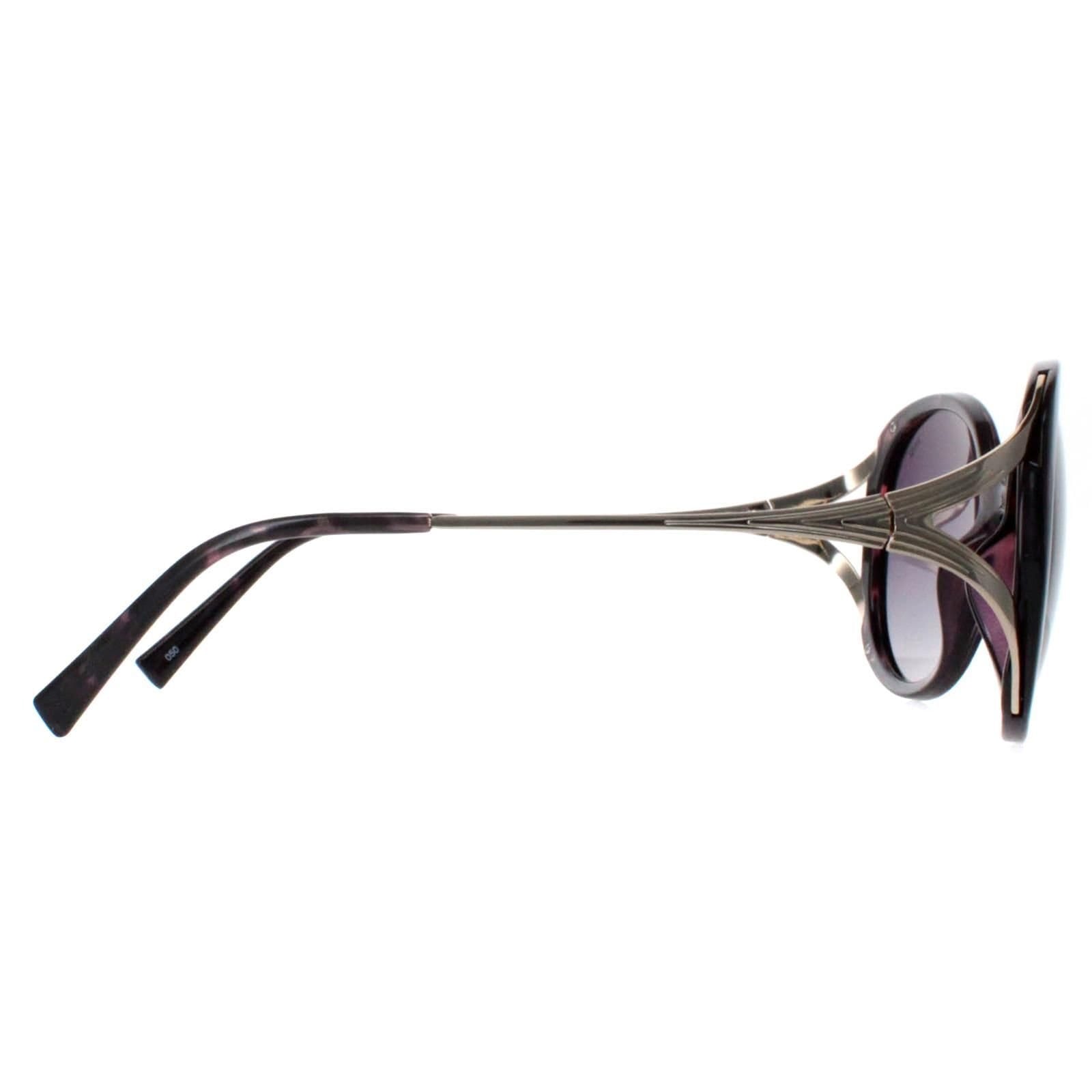 INVU INVU Women's Round Dark Tortoise Purple Demi Gold Purple Polarized B2117 - 4