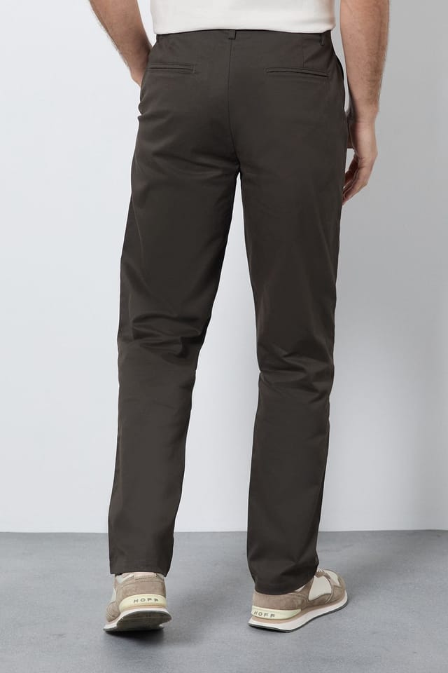 Burton Burton Men's Dark Khaki Pleat Front Straight Fit Chino - 3