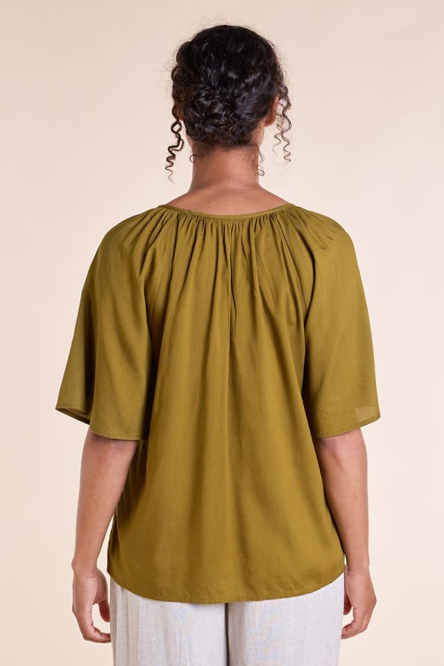 Nomads Clothing Nomads Clothing Women's Embroidered Top in Olive - 2