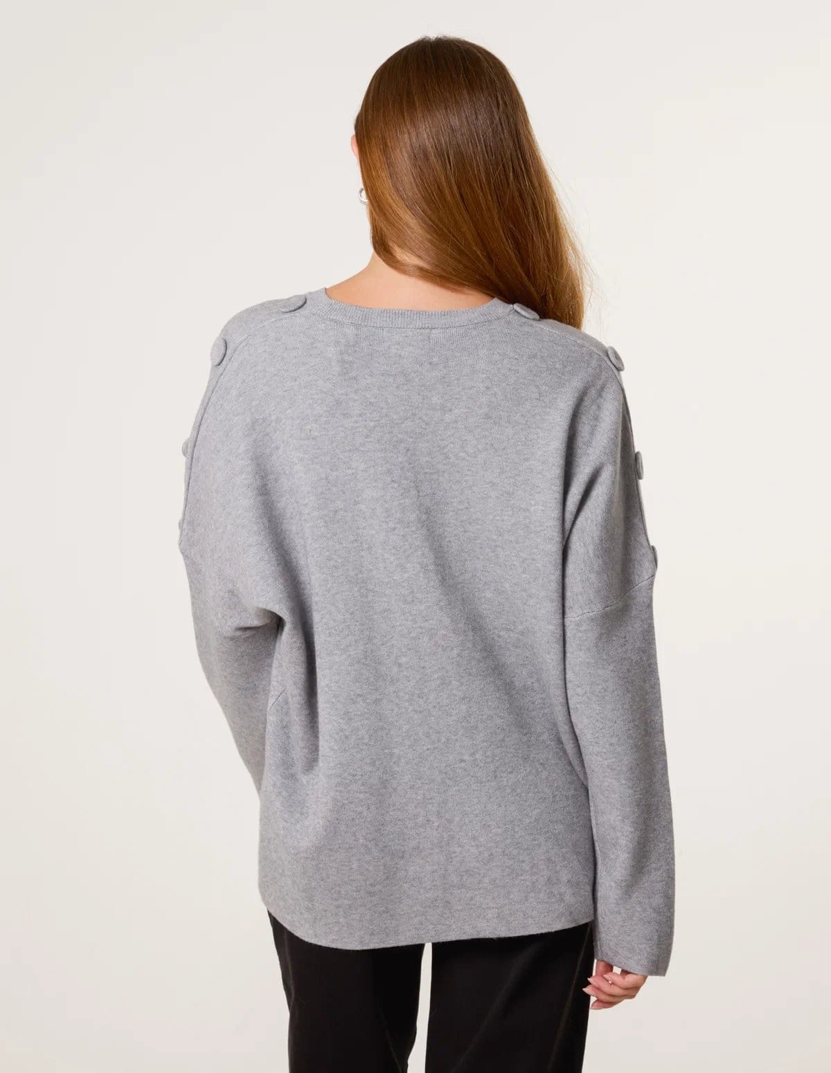 Blue Vanilla V Neck Button Jumper - 4
