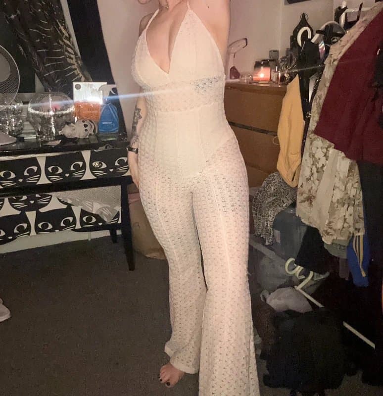 ASOS ASOS luxe cream lace jumpsuit