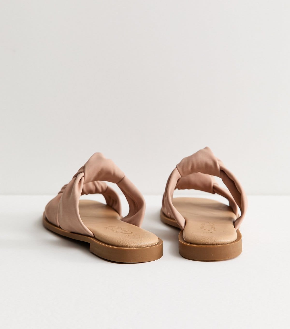 New Look Women's Light Pink Knotted Double Strap Flat Mules Vegan New Look - 4