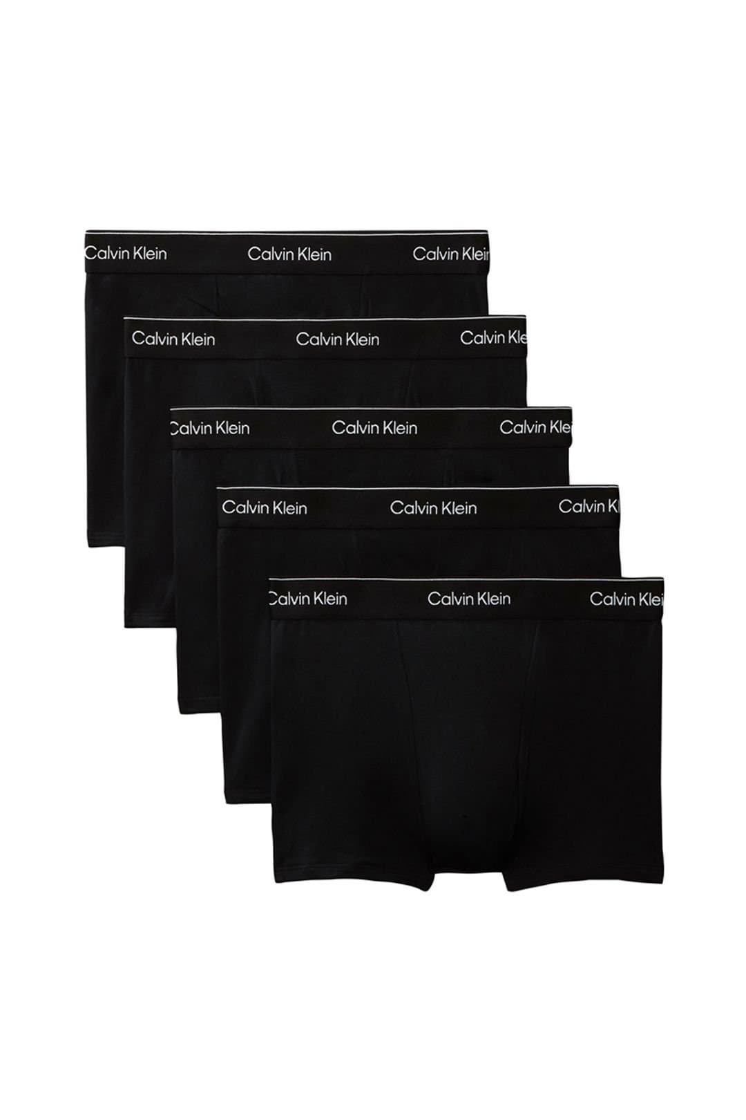 Calvin Klein Calvin Klein Men's Trunk 5 Pack Black/ Tonal Waistband in Black