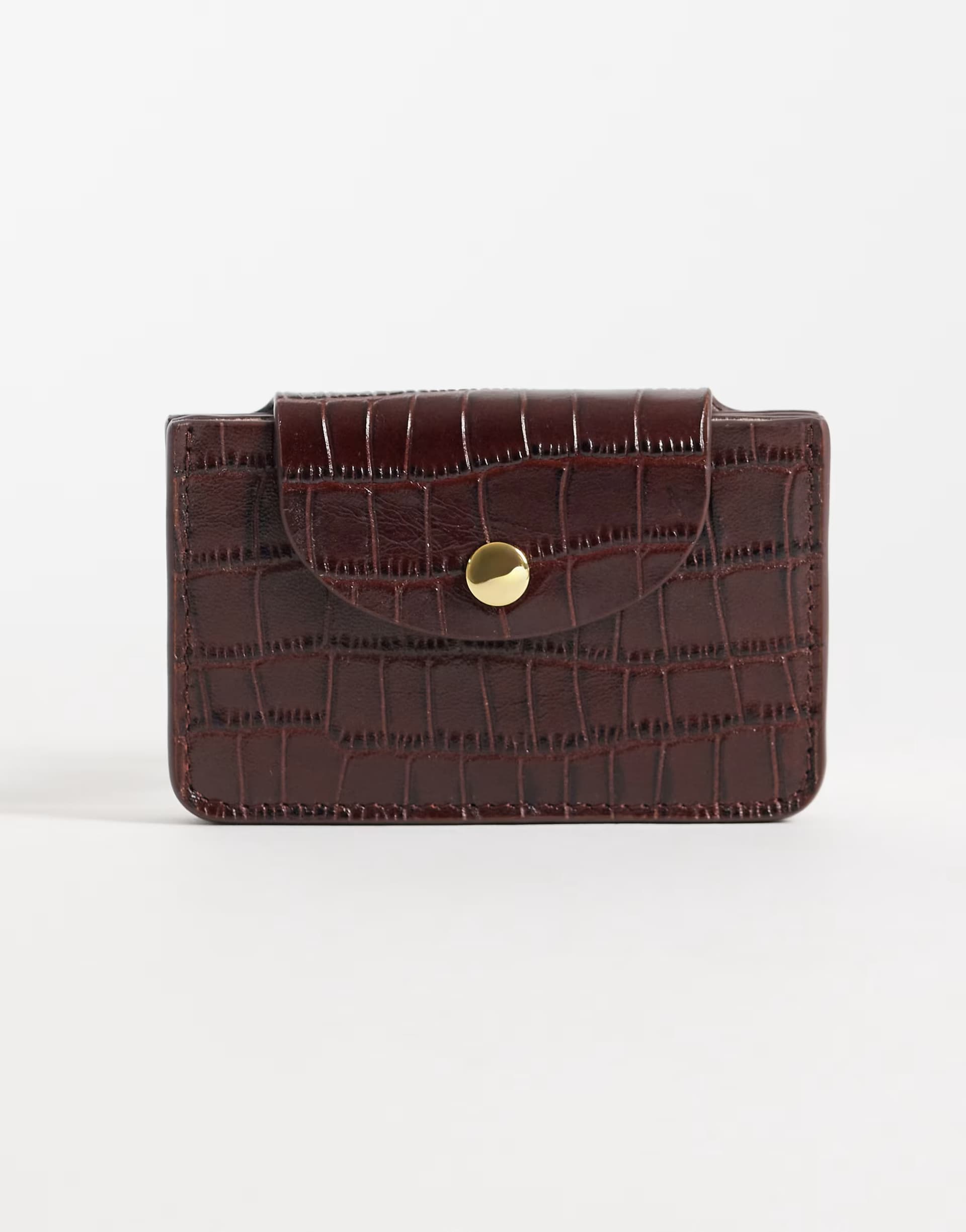 ASOS & Other Stories leather card holder in chocolate