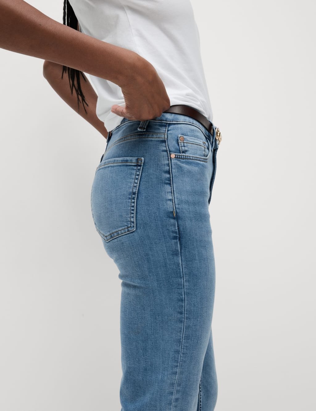 Marks & Spencer M&S Harper Supersoft High Waisted Jeans Light Indigo - 4