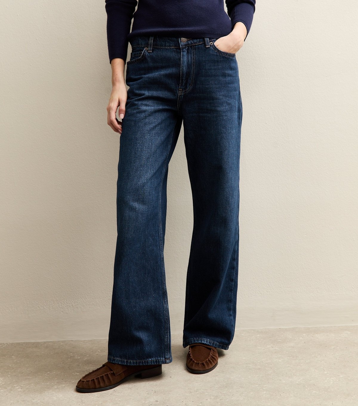 New Look Women's Blue Low Rise Wide Leg Jeans New Look - 2