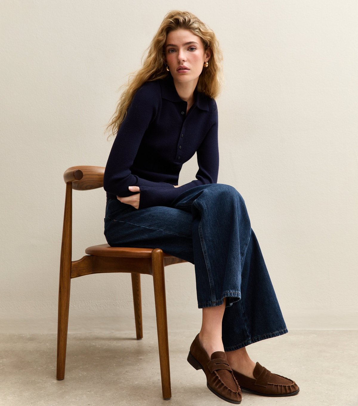 New Look Women's Blue Low Rise Wide Leg Jeans New Look - 4