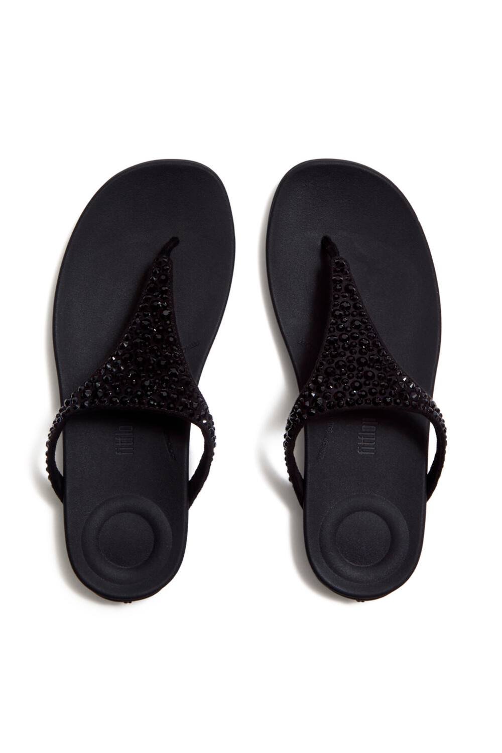 FitFlop FitFlop Women's Solay Mixed-Crystal Toe-Post Sandals Black - 2