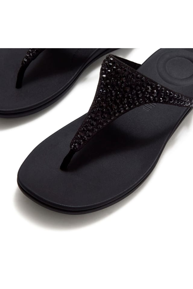 FitFlop FitFlop Women's Solay Mixed-Crystal Toe-Post Sandals Black - 2