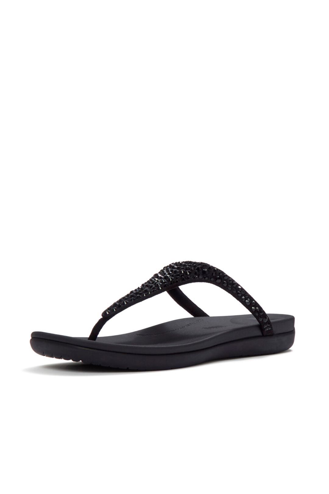 FitFlop FitFlop Women's Solay Mixed-Crystal Toe-Post Sandals Black - 4