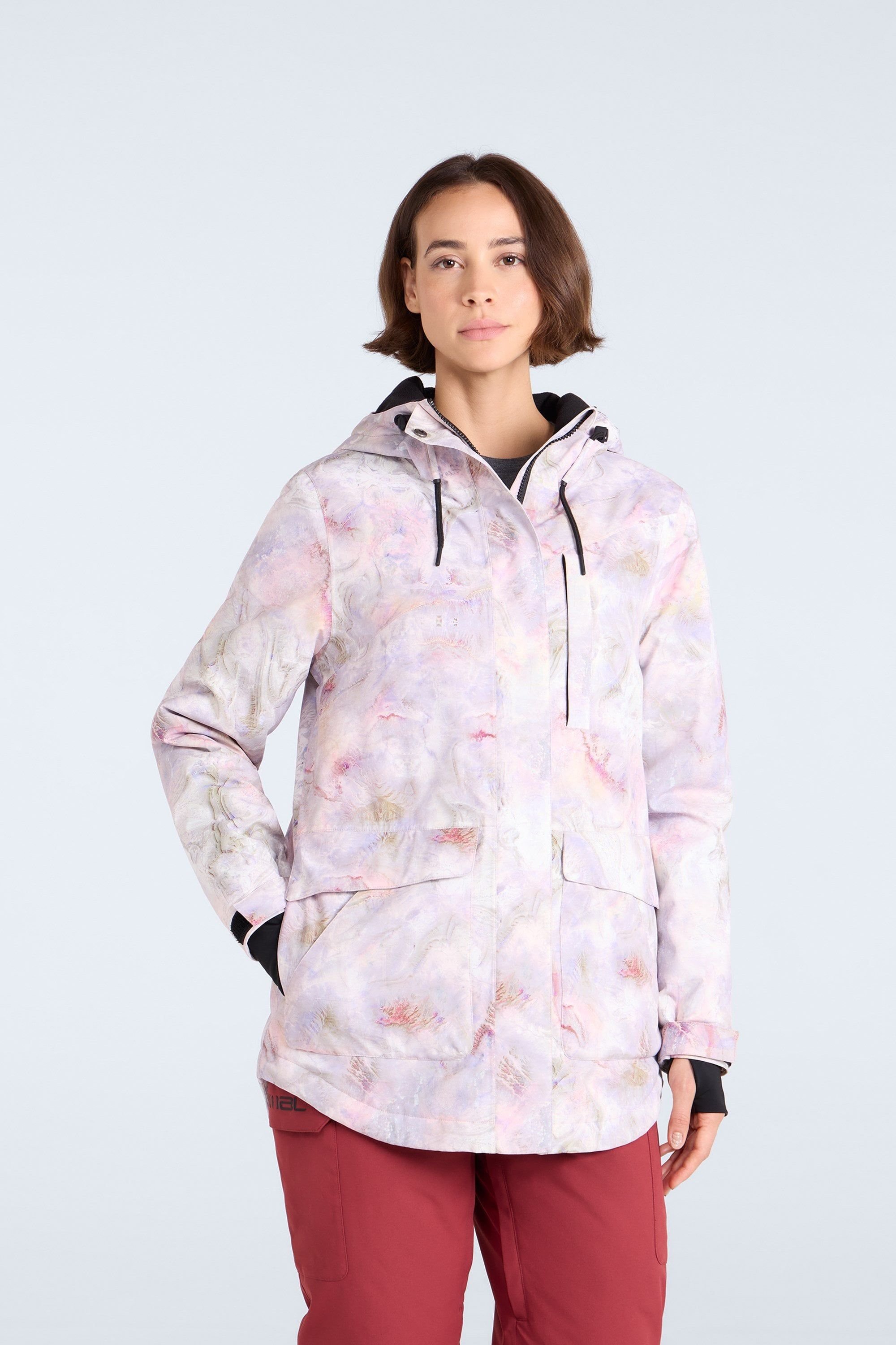 Animal Animal Women's 'Tignes' Printed Waterproof Taped Seams Thermal Tested Snow Jacket in Pink - 2