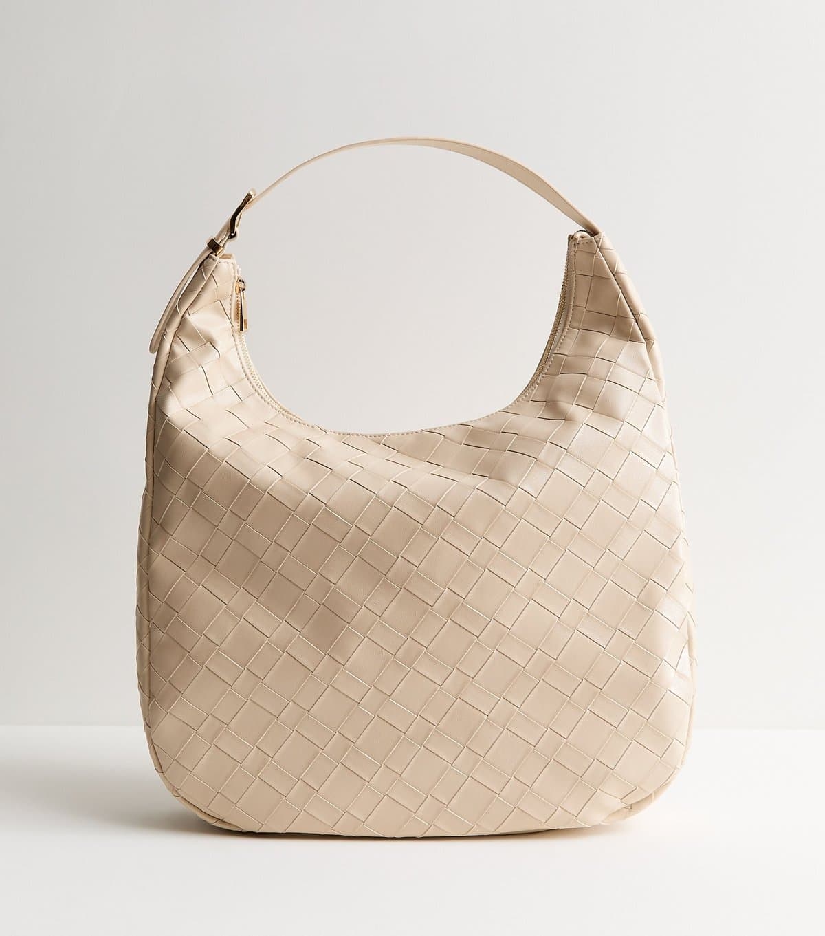 New Look New Look Cream Woven Faux Leather Shoulder Bag
