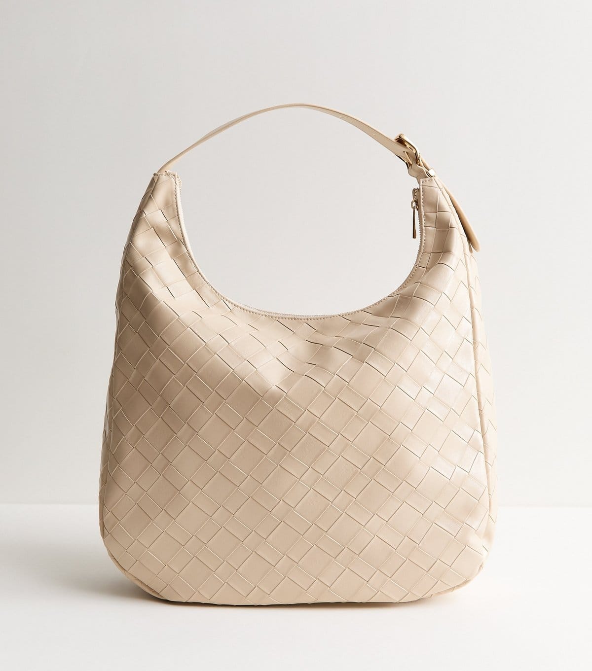 New Look Cream Woven Faux Leather Shoulder Bag Vegan New Look - 4